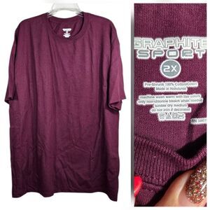 Graphite Sport Men’s T-Shirt 2X Cotton Casual Tee Atheisure Sportswear Outdoor